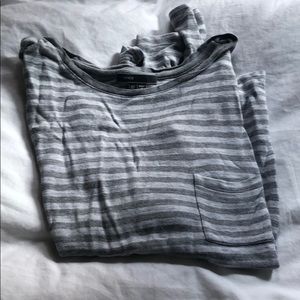 Vince Grey and White Stripped Shirt